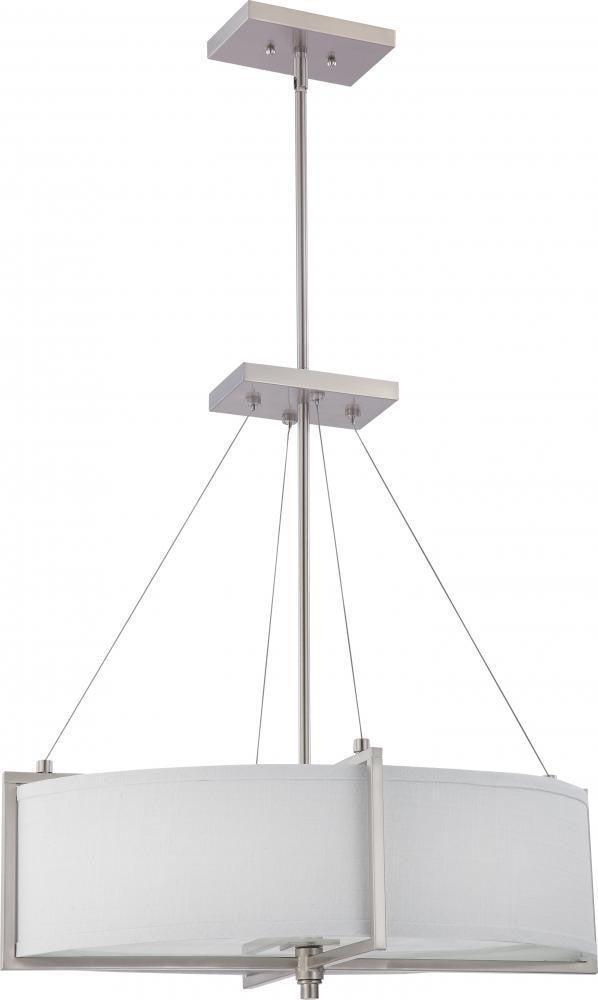 Nuvo Lighting 60-4465 Portia Collection Oval Four Light Hanging Pendant Chandelier in Brushed Nickel Finish