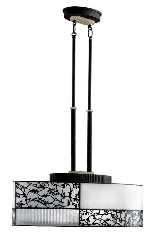 Aztec 34980 by Kichler Lighting Flourish Collection Two Light Hanging Island Chandelier in Distressed Black Finish