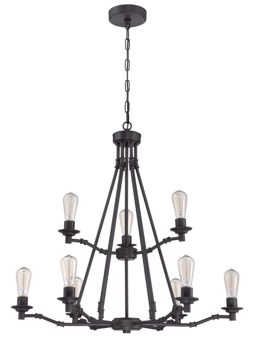 Craftmade Lighting 37829 ABZ Hadley Collection Nine Light Hanging Chandelier in Aged Bronze Fiinish