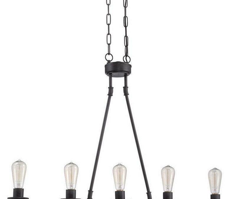 Craftmade Lighting 37875 ABZ Hadley Collection Five Light Hanging Linear Chandelier in Aged Bronze Finish