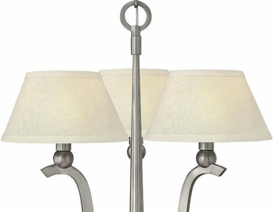 Hinkley Lighting 4613BN Whitney Collection Three Light Hanging Pendant Chandelier in Brushed Nickel Finish