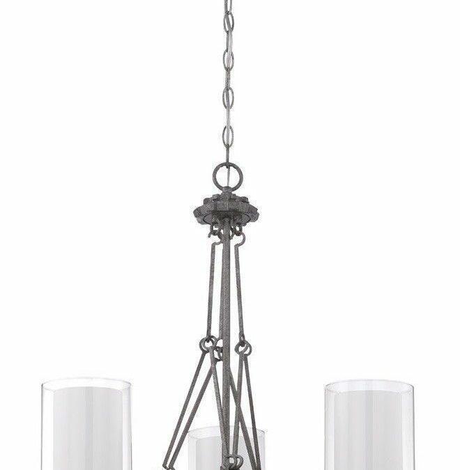 Craftmade Lighting 38623 AGV Prime Collection Three Light Hanging Chandelier in Aged Galvanized Finish