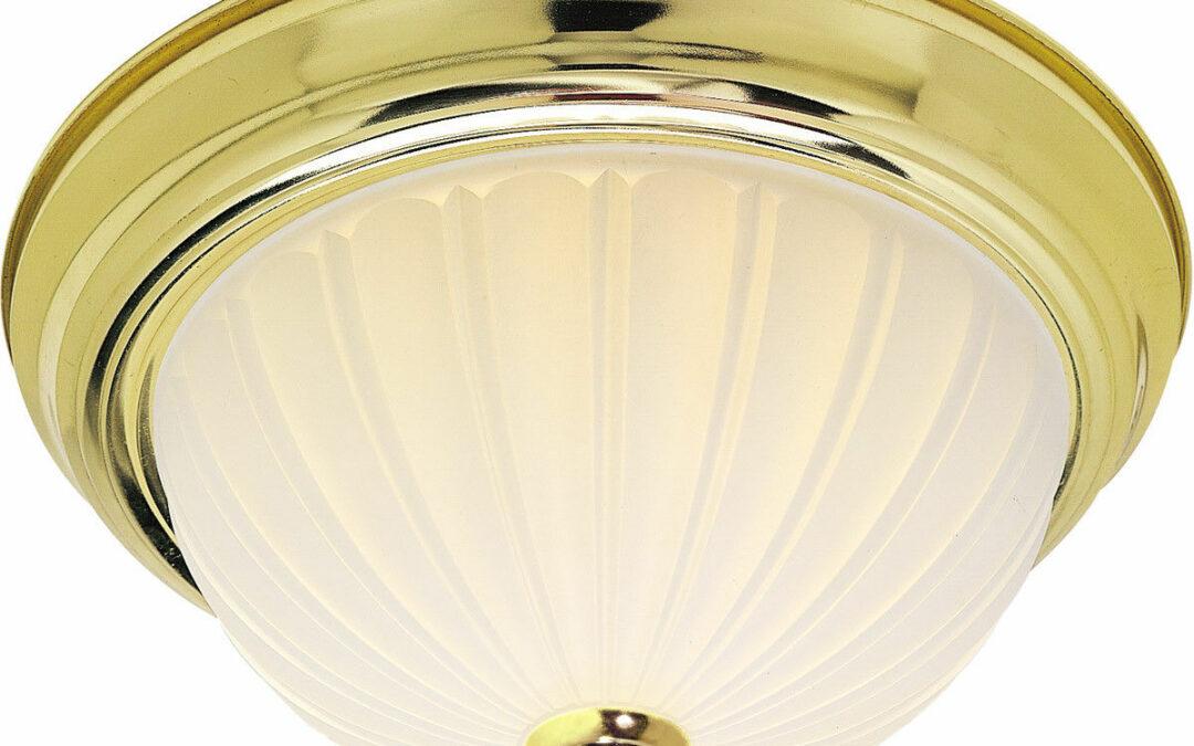 Nuvo Lighting 60-442 Signature Collection Three Light Energy Star Efficient GU24 Flush Ceiling Mount in Polished Brass Finish