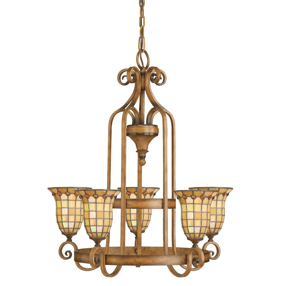 Aztec 34950 by Kichler Lighting Westerly Collection Five Light Hanging Chandelier in Mottled Pecan Finish