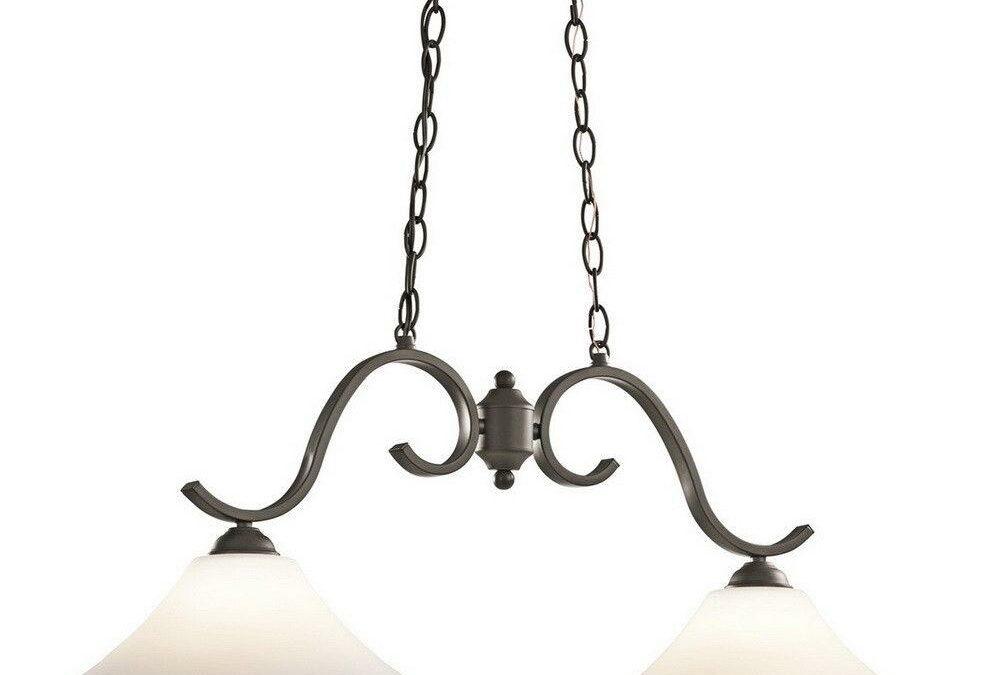 Kichler Lighting 43508OZ Keiran Collection Two Light Hanging Island Pendant Chandelier in Olde Bronze Finish
