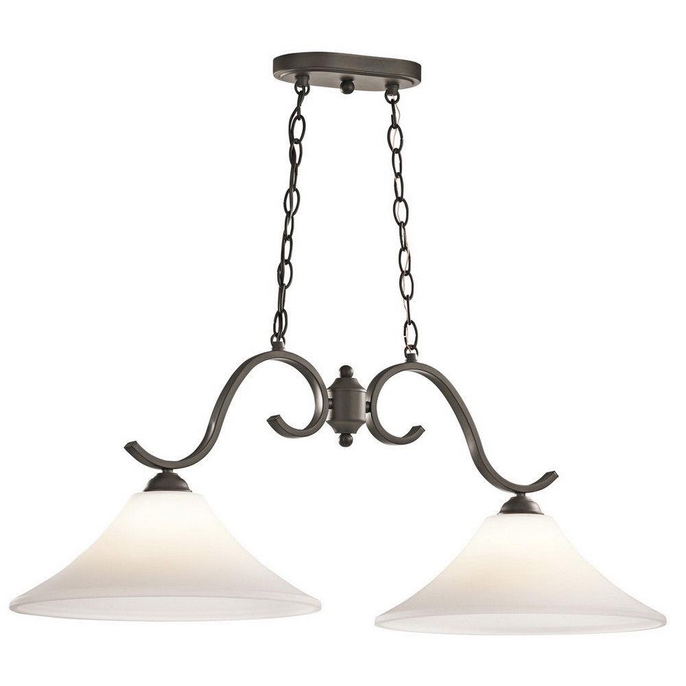 Kichler Lighting 43508OZ Keiran Collection Two Light Hanging Island Pendant Chandelier in Olde Bronze Finish