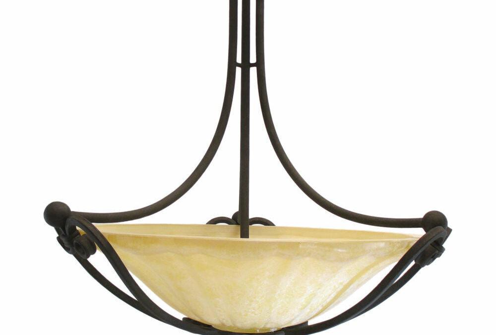 Kalco Lighting 5466 RB Illucio Collection Three Light Chandelier in Rembrandt Bronze Finish