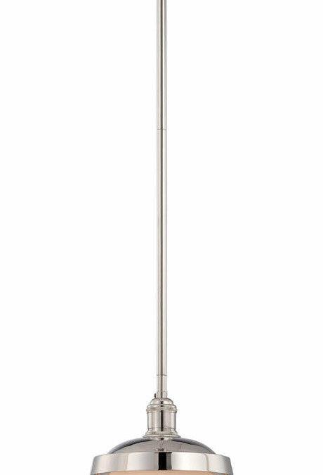 Nuvo Lighting 60-5422 Bayport Collection One Light Pendant in Polished Nickel Finish