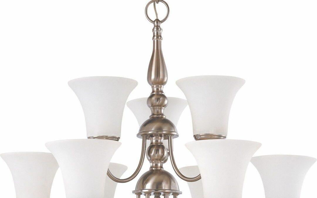 Nuvo Lighting 60-1903 Dupont Collection Nine Light Energy Star Efficient GU24 Hanging Chandelier  in Brushed Nickel Finish