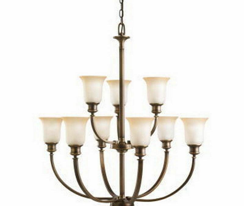 Kichler Lighting 2039 VNB Stanton Park Collection Nine Light Hanging Chandelier in Vintage Natural Brass Finish