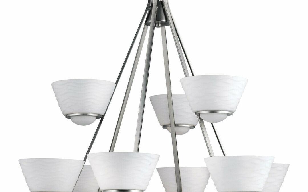 Aztec by Kichler Lighting 34896 Nine Light Daphne Collection Hanging Chandelier in Brushed Nickel Finish