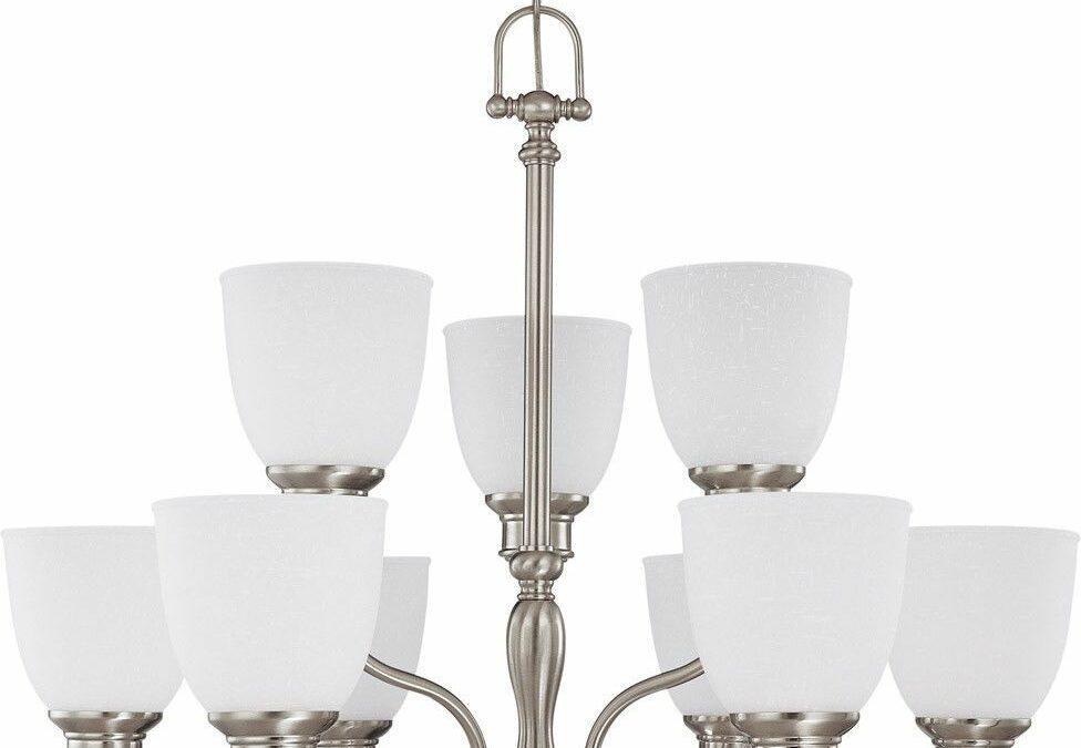 Nuvo Lighting 60-2779 Bella Collection Nine Light Hanging Chandelier in Brushed Nickel Finish
