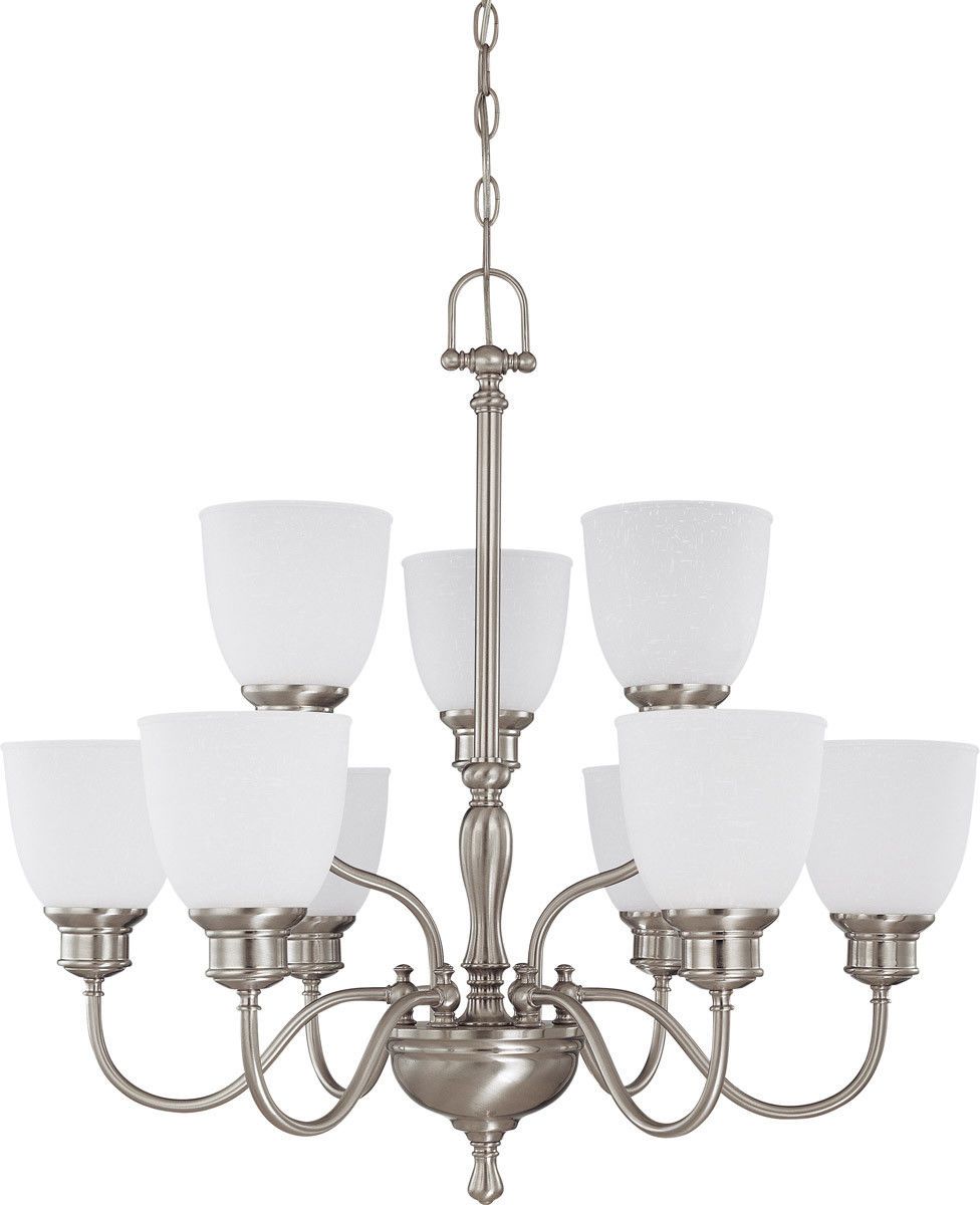 Nuvo Lighting 60-2779 Bella Collection Nine Light Hanging Chandelier in Brushed Nickel Finish