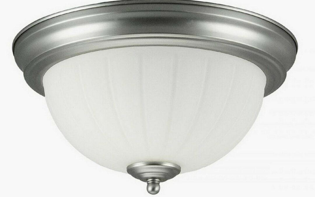 Rainbow EVER 2918 BN Two Light Flush Ceiling Mount in Brushed Nickel Finish