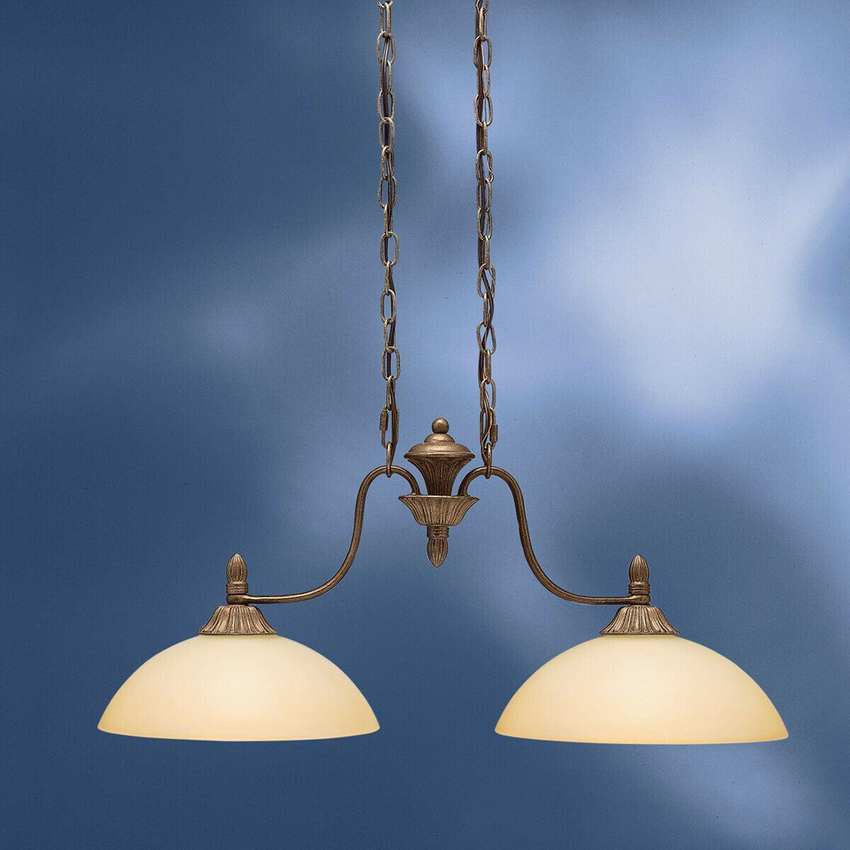 Aztec by Kichler Lighting 34571 Two Light Woodlawn Collection Hanging Island Chandelier in Tannery Bronze Finish