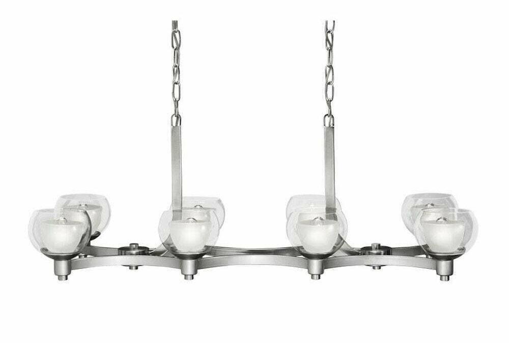 Aztec by Kichler Lighting 34548 Eight Light Contemporary Hanging Linear Chandelier in Brushed Nickel Finish