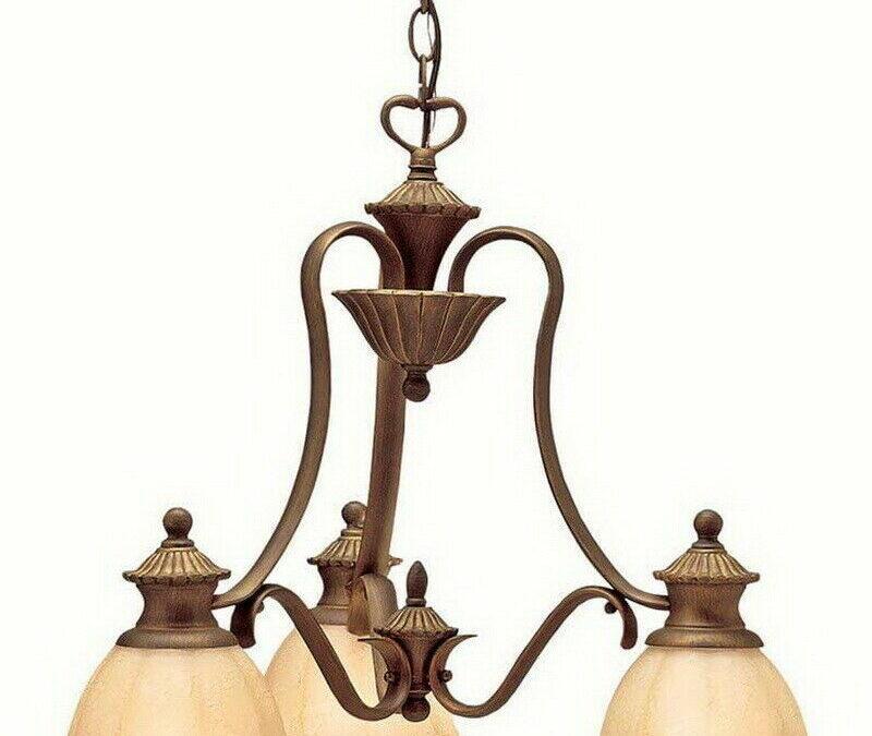 Aztec 34898 by Kichler Lighting Kempton Park Three Light Hanging Chandelier in Parisian Bronze Finish