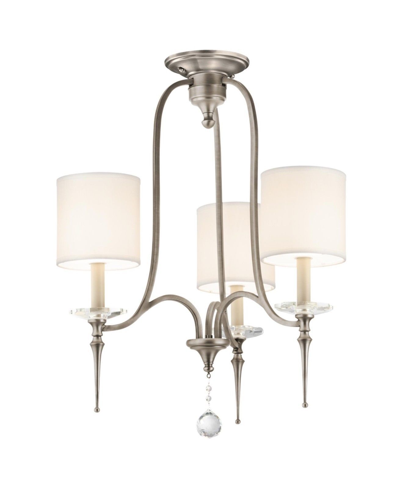 Aztec by Kichler Lighting 34981 Three Light Convertible Semi Flush or Hanging Chandelier in Antique Pewter Finish