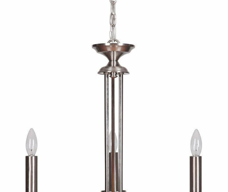 Craftmade Lighting 39023 SN Sydney Collection Three Light Chandelier in Satin Nickel Finish