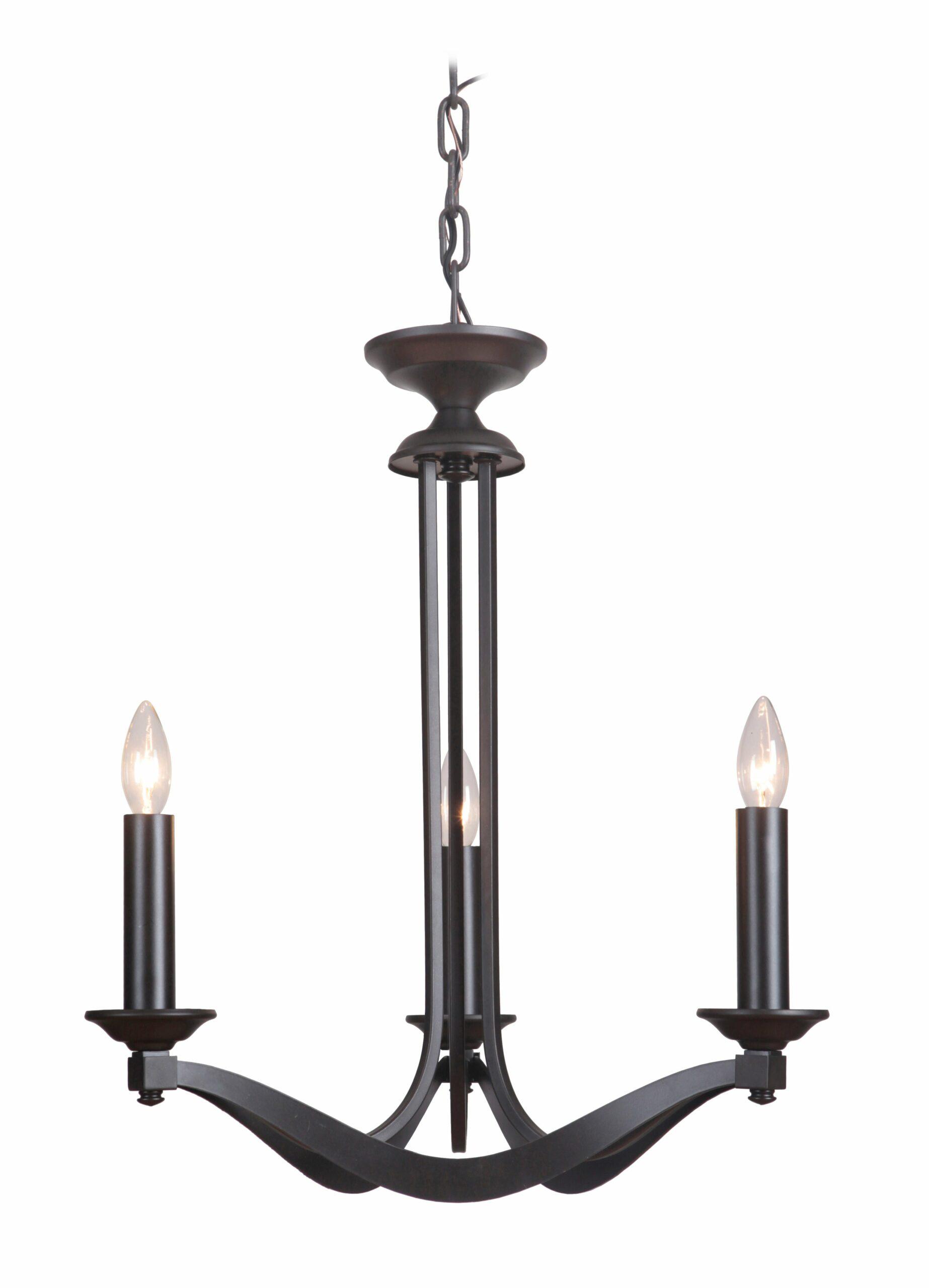 Craftmade Lighting 39023 ESP Sydney Collection Three Light Chandelier in Espresso Finish