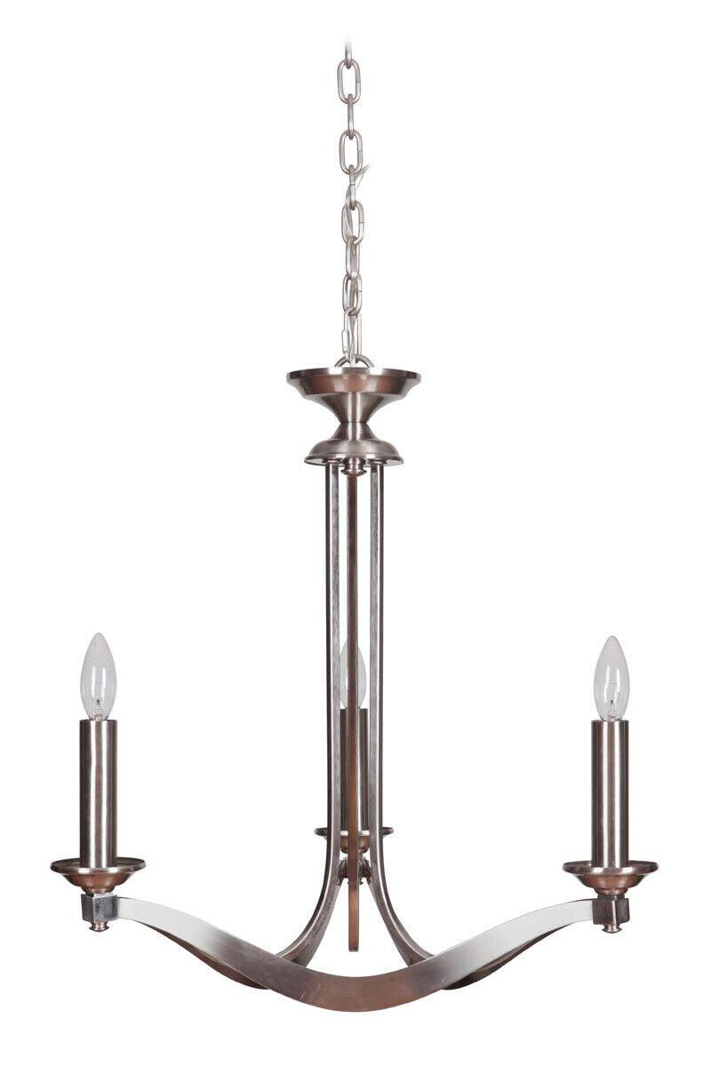 Craftmade Lighting 39023 SN Sydney Collection Three Light Chandelier in Satin Nickel Finish
