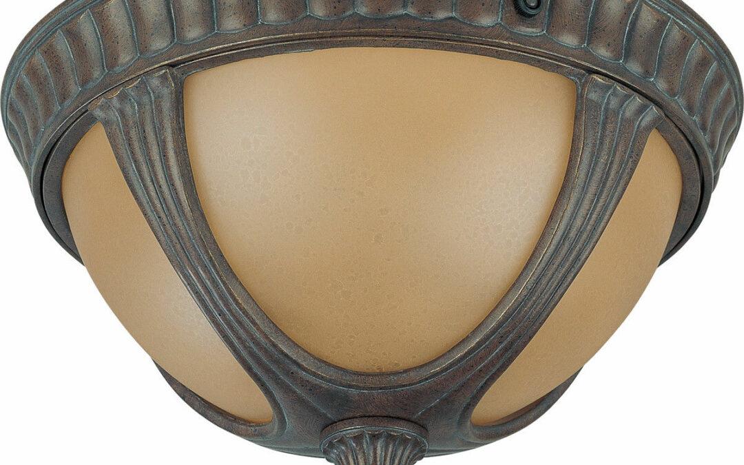Nuvo Lighting 60-3907 Beaumont Collection Two Light Energy Star Efficient GU24 Exterior Outdoor Ceiling Fixture in Fruitwood Finish