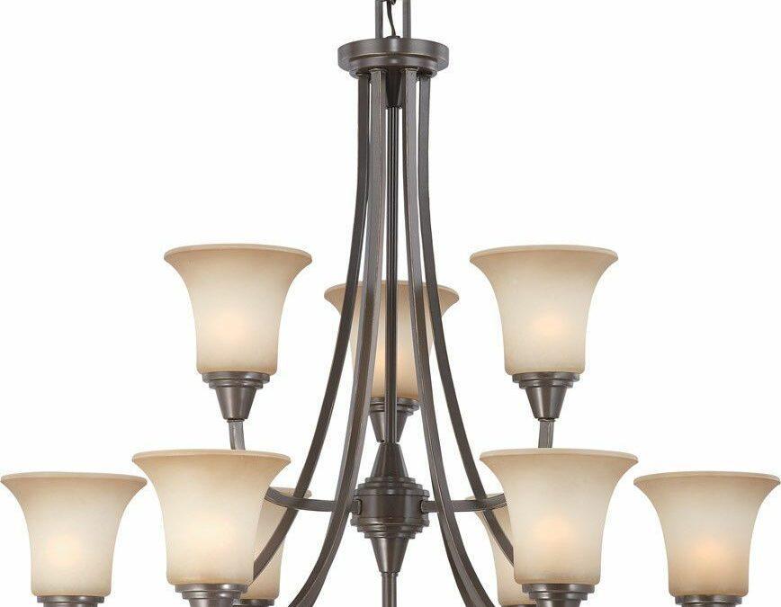 Nuvo Lighting 60-4169 Surrey Collection Nine Light Hanging Chandelier in Vintage Bronze Finish