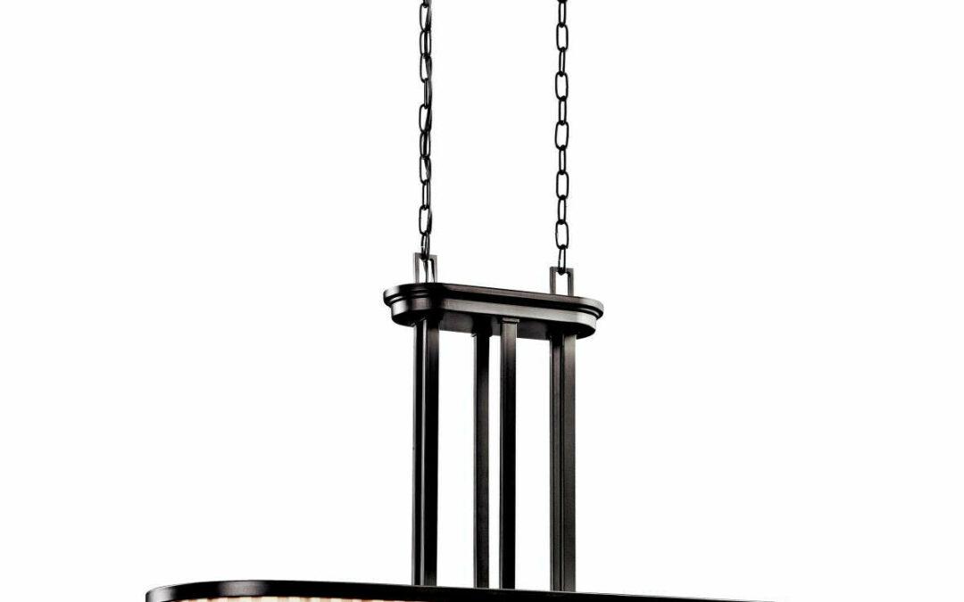 Aztec 34977 by Kichler Lighting Camargo Collection Six Light Hanging Island Linear Chandelier in Olde Bronze Finish