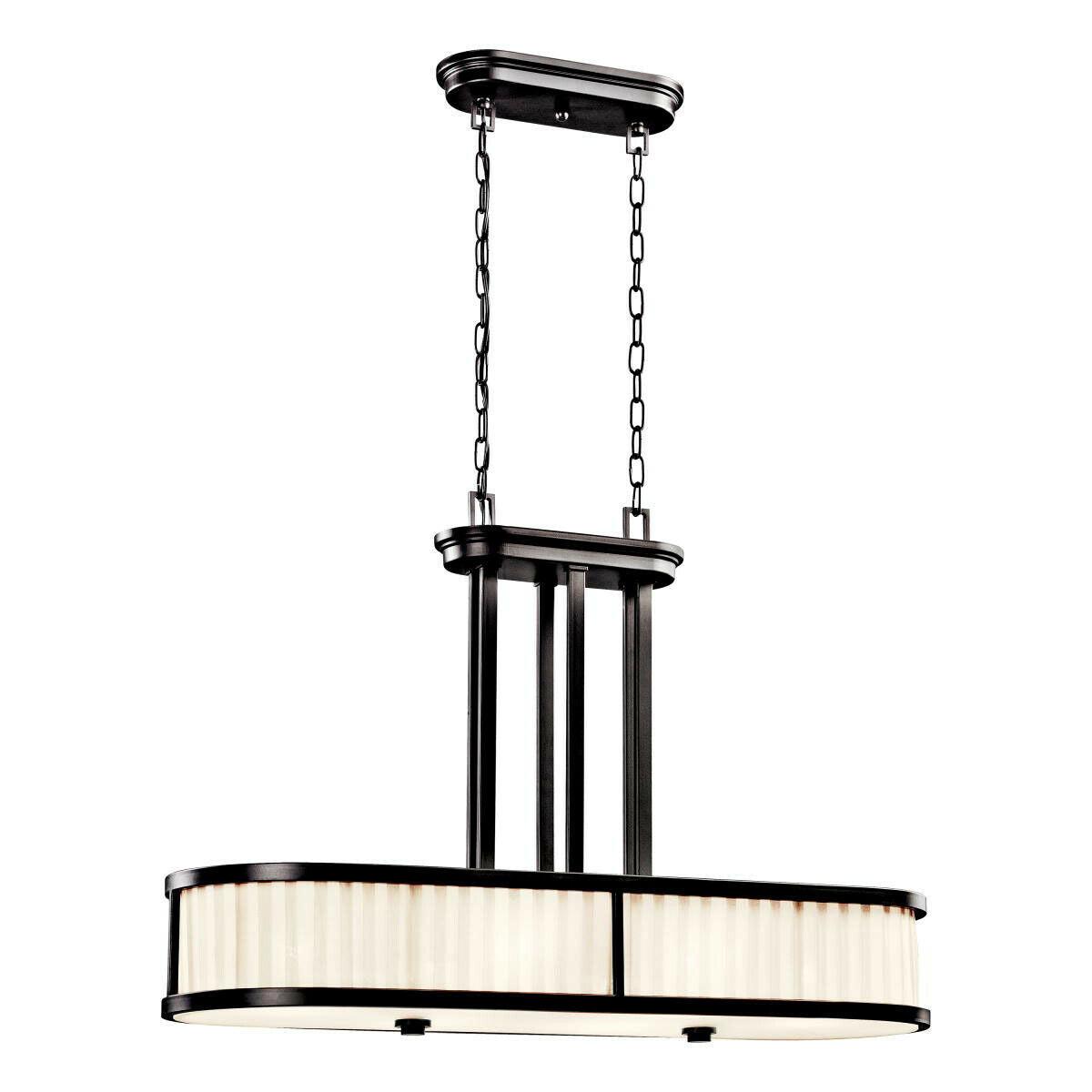 Aztec 34977 by Kichler Lighting Camargo Collection Six Light Hanging Island Linear Chandelier in Olde Bronze Finish