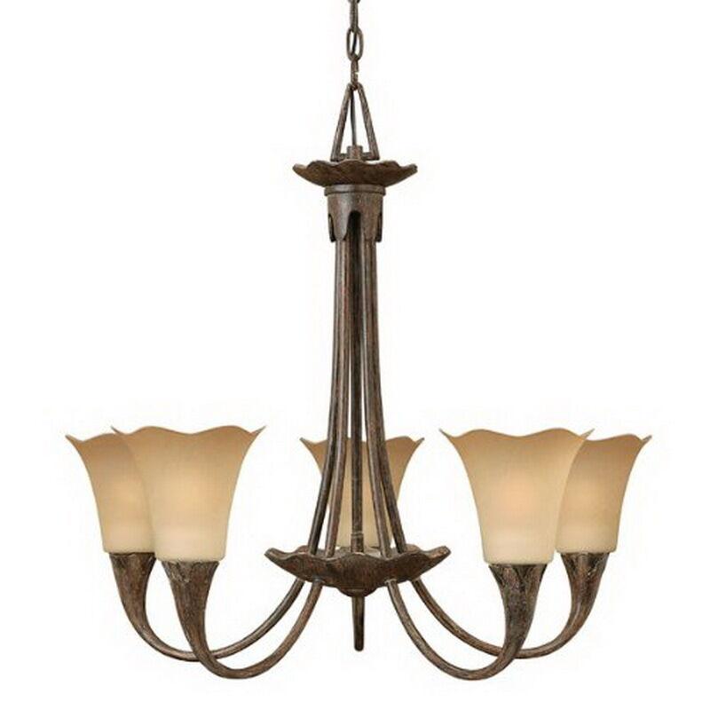 Hinkley Lighting 4285TI Jardino Collection Five Light Hanging Pendant Chandelier in Tuscan Iron Finish