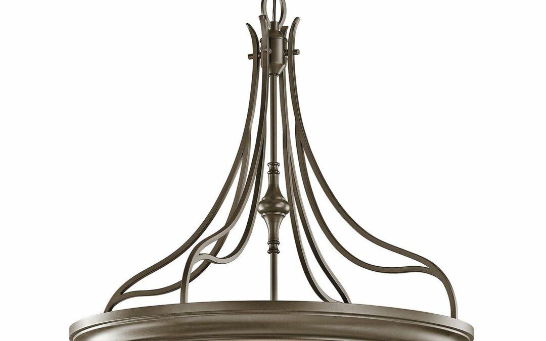 Aztec 34983 by Kichler Lighting Wayland Collection Four Light Pendant Chandelier in Shadow Bronze Finish