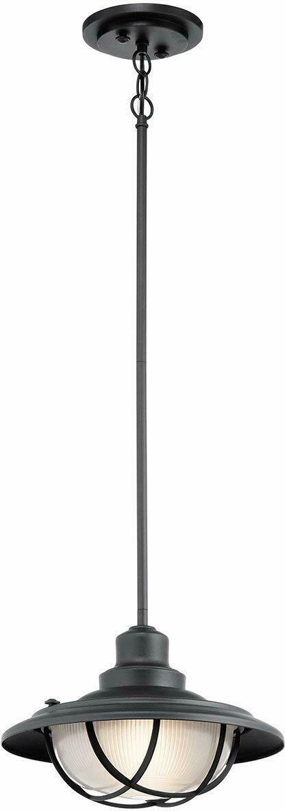 Kichler Lighting 49695 BKT Harvest Ridge Collection One Light Hanging Indoor or Outdoor Pendant in Textured Black Finish