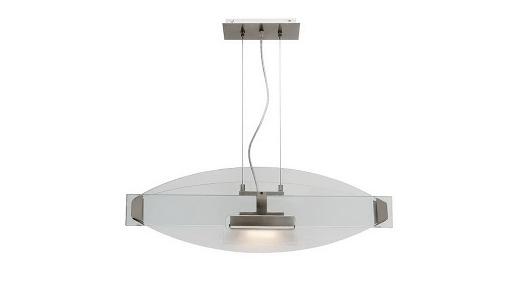Access Lighting 50104 BSCLR One Light Halogen Pendant Chandelier in Brushed Steel Finish
