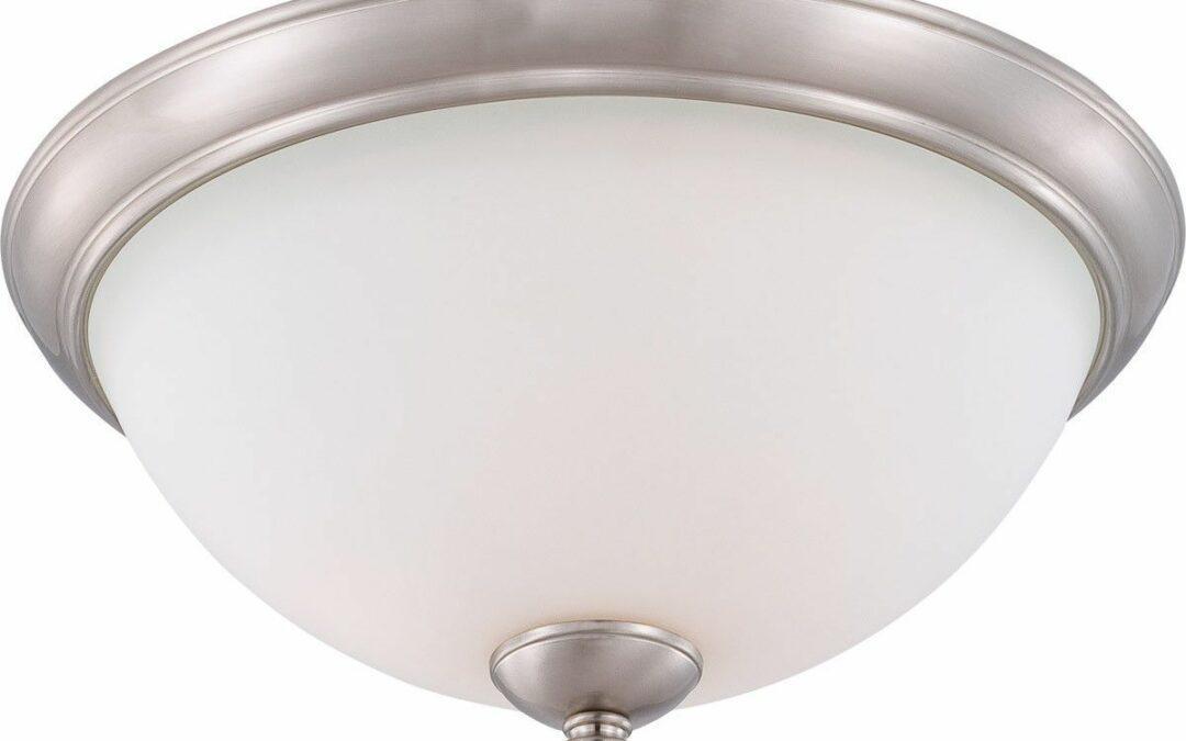 Nuvo Lighting 60-5061 Patton Collection Three Light Energy Star Efficient GU24 Flush Ceiling Mount in Brushed Nickel Finish