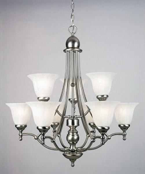 Quoizel Lighting AM5104ES Amherst Collection Nine Light Hanging Chandelier in Empire Silver Finish