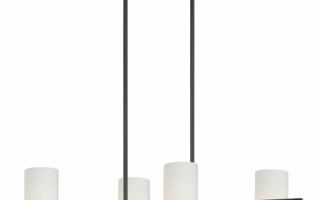 Nuvo Lighting 60-5234 Daytona Collection Four Light Hanging Linear Pendant Chandelier in Russet Bronze Finish