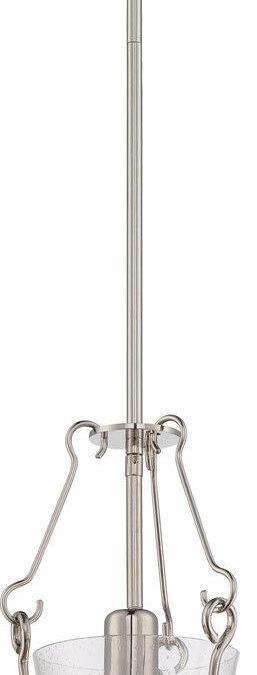 Nuvo Lighting 60-5287 Latham Collection One Light Hanging Pendant in Polished Nickel Finish