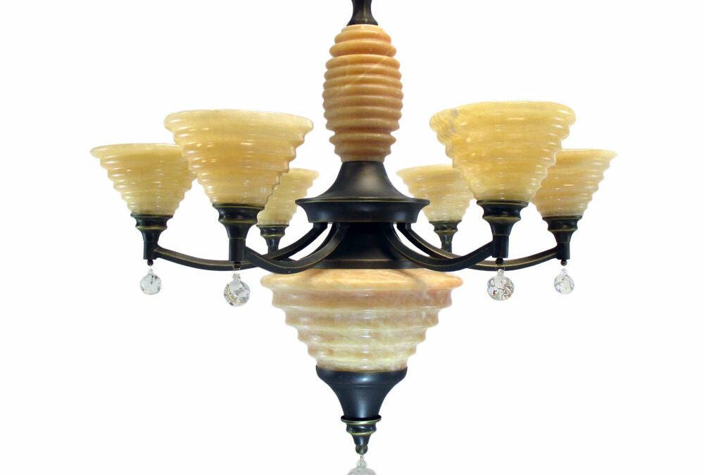 Kalco Lighting 5631 SZ Barringer Collection Six Light Chandelier in Satin Bronze Finish
