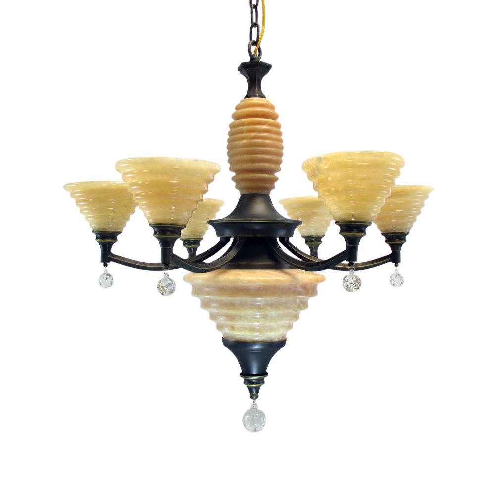 Kalco Lighting 5631 SZ Barringer Collection Six Light Chandelier in Satin Bronze Finish