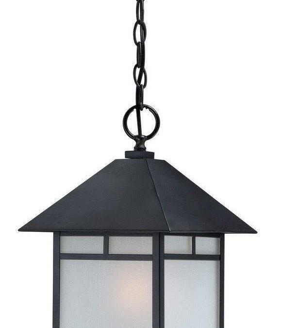 Nuvo Lighting 60-5704 Drexel Collection One Light Energy Efficient GU24 Exterior Outdoor Hanging Lantern in Stone Black Finish