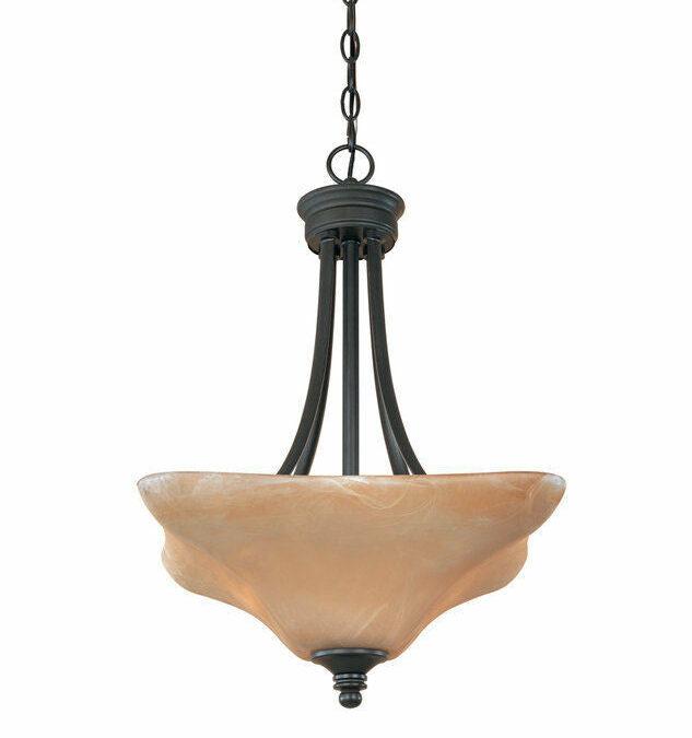 Designers Fountain Lighting 81931 BNB Bella Vista Collection Three Light Hanging Pendant in Burnished Bronze Finish