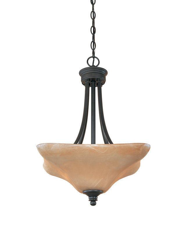 Designers Fountain Lighting 81931 BNB Bella Vista Collection Three Light Hanging Pendant in Burnished Bronze Finish