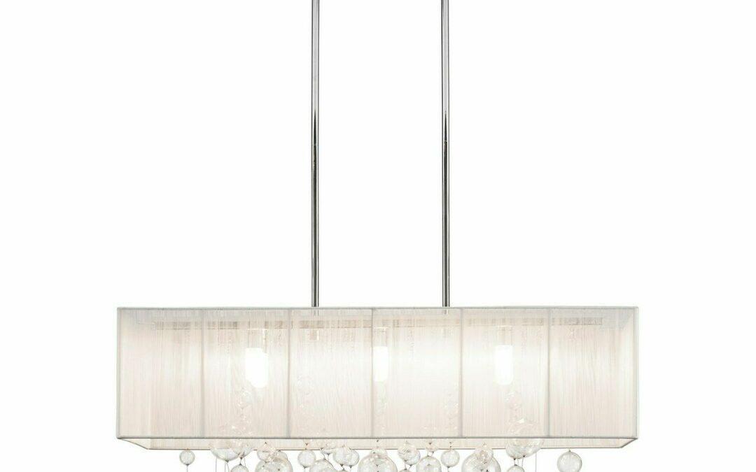 Kichler Lighting 83236 Imbuia Collection Six Light Linear String Shade Chandelier in Polished Chrome Finish