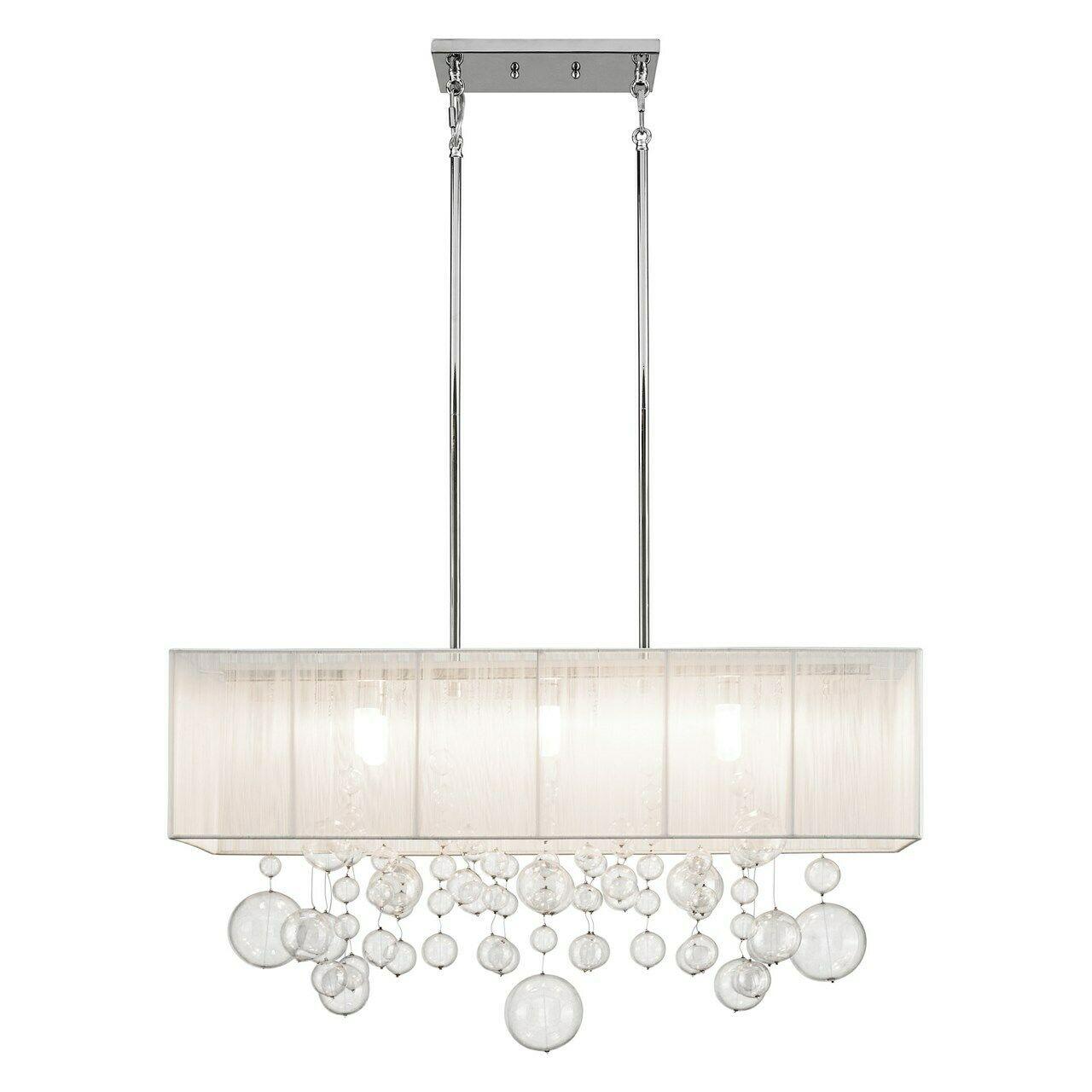 Kichler Lighting 83236 Imbuia Collection Six Light Linear String Shade Chandelier in Polished Chrome Finish