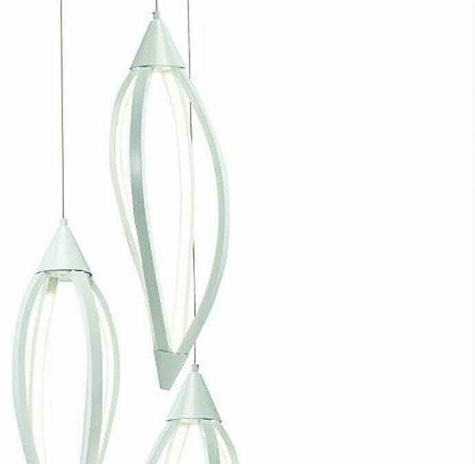 Elan by Kichler Lighting 83361 Meridian Collection LED Hanging Three Light Pendant Chandelier in White Finish