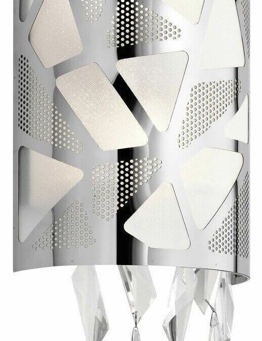 Elan by Kichler Lighting 83674 Angelique Collection Two Light Wall Sconce in Polished Chrome Finish