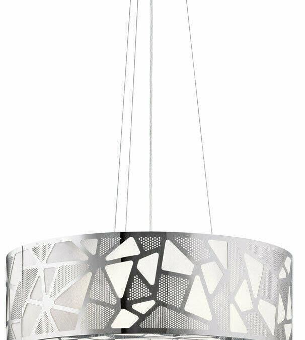 Elan by Kichler Lighting 83675 Angelique Collection Three Light Hanging Pendant Chandelier in Polished Chrome Finish