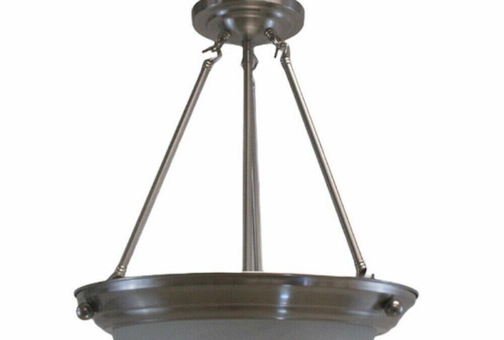 Trans Globe 8912 BN Three Light Pendant Chandelier in Brushed Nickel Finish