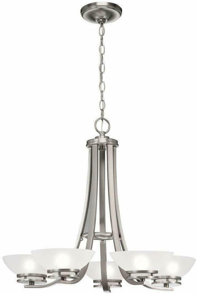 Aztec 89550 by Kichler Lighting Five Light Milawa Collection Hanging Chandelier in Brushed Nickel Finish