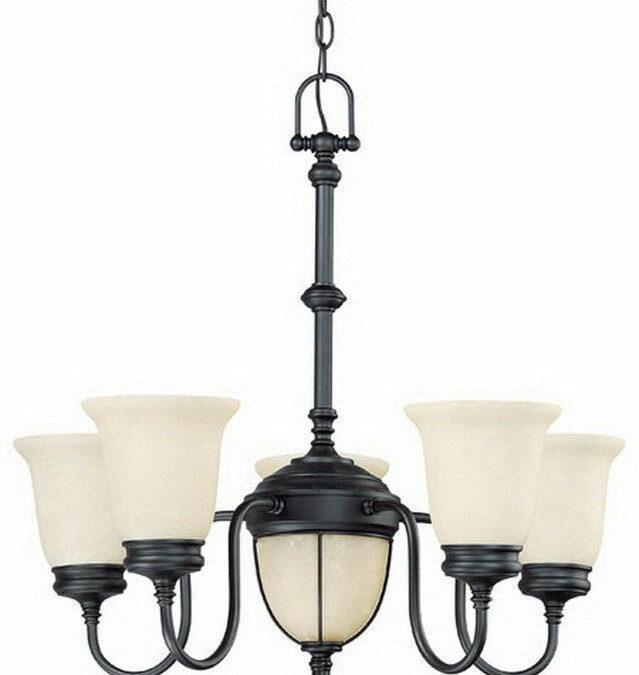 Nuvo Lighting 60-2807 Salem Collection Seven Light Chandelier in Aged Bronze Finish